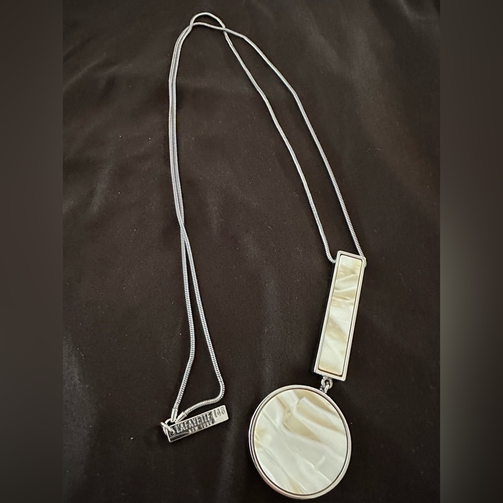 COPY - Lafayette 148 New York Silver Tone Geometric Necklace